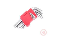 Набор Г-образных шестигранных ключей 9 шт., 1,5-10 мм, Cr-V INTERTOOL HT-0601