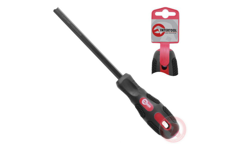 Отвертка шлицевая SL3x75 мм INTERTOOL VT-3001