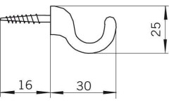 Крючок мебельный Siro H033/25A12V3