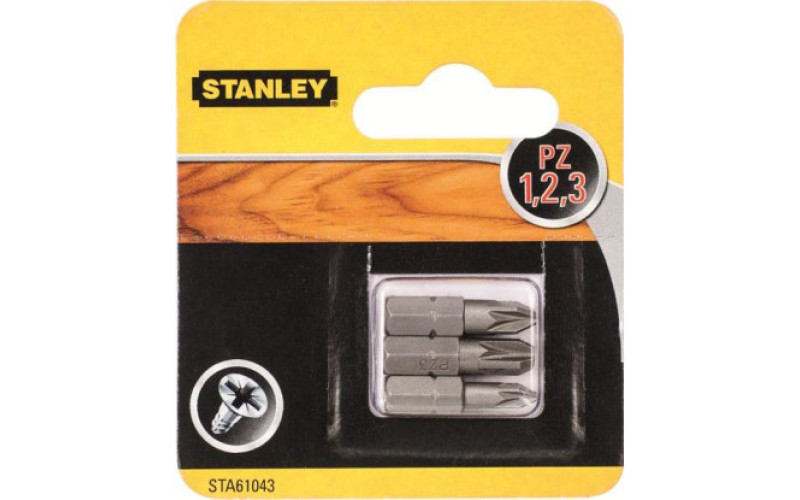 Биты Stanley Pz1, Pz2, Pz3, 25мм, 3шт